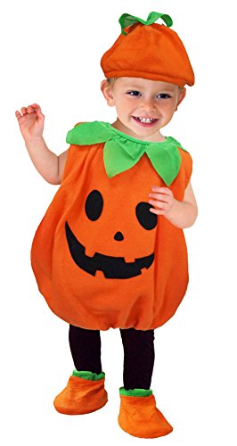 Licus Baby Kürbis Kostüm Kinder Halloween Karneval Fasching Kostüme mit Hut Cosplay (Orange, L Körpergröße 80-90cm) von Licus