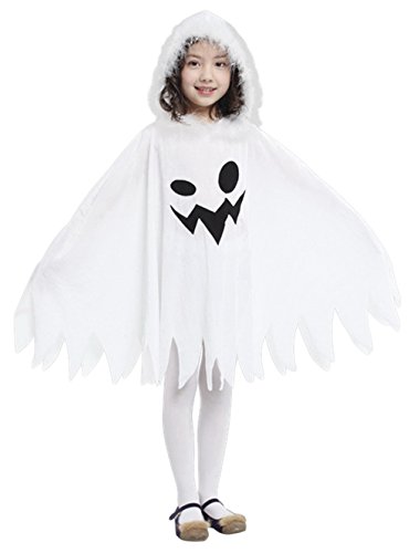 Licus Kinder Halloween Geist Umhang Gespenst Weiß für Cosplay Karneval Fasching 95-110 von Licus