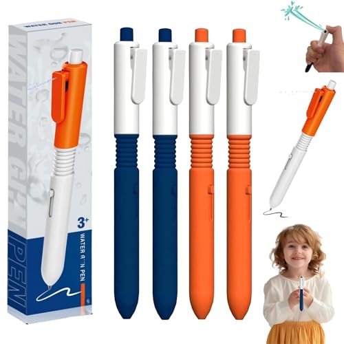 Wasserpistolen Stift | 4 PCS 2-In-1 Spritzstifte, Prank Artikel Kugelschreiber Wasserpistole, Wasserspeiender Beschreibbarer Stifte, Wasserkampf Spiel, Schulbedarf, Streich Artikel Lustig (4PCS) von Lidary