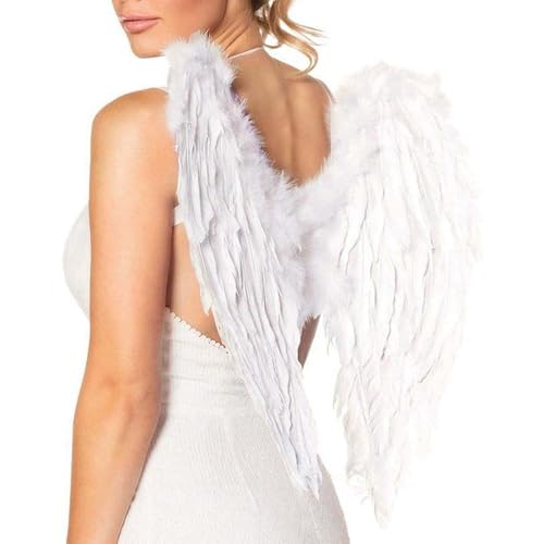 Lidssacde White Swan Weiß Engel Kostüm Damen - Engelsflügel Kostüm Damen Engel und Teufel Flügel Engelskostüm Devil Costume für Halloween Karneval von Lidssacde