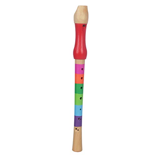 Holzflöte Spielzeug Holz Recorder 4 Colors Pädagogische Blockflöte für Kinder Anfänger Praxis(sieben Farben) von LiebeWH