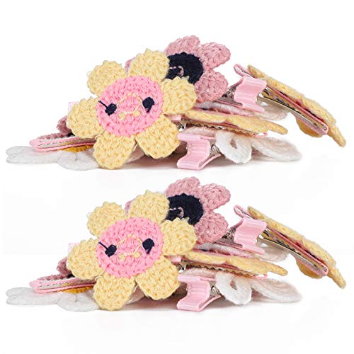 LiebeWH 20pcs Haustierhaarklammern Polyester Hundekatze Sonnenblumenkopfbewegung mit Haarnadeldesign für Haustierpflege Haarzubehör von LiebeWH