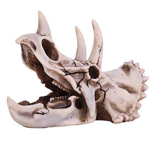 LiebeWH Dinosaurier-Schädel-Modell, Kunstharz, Simuliertes Skelett, Triceratops, Dekoratives Kunsthandwerk für Dinosaurier-Enthusiasten von LiebeWH