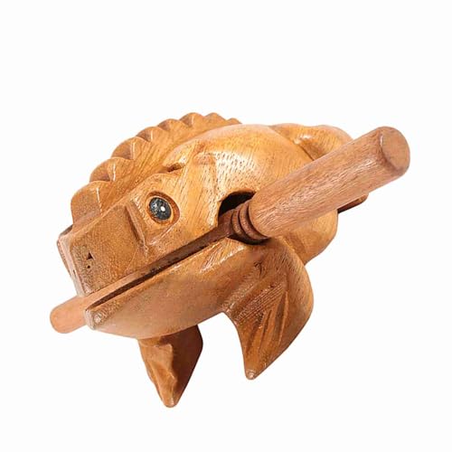 LiebeWH Thailand Traditionelles Handwerk Holz Frosch Instrument Frosch Instrument Hölzerne Glückliche Croaking Musical Home Office (Nr. 4 12,7 cm) von LiebeWH