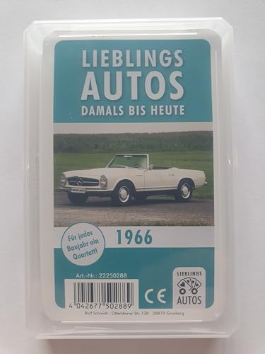 Lieblings Autos Auto Quartett 1966 Baujahr Geburtsjahr 59. Geburtstag Geschenk Spielkarten Neu von Lieblings Autos