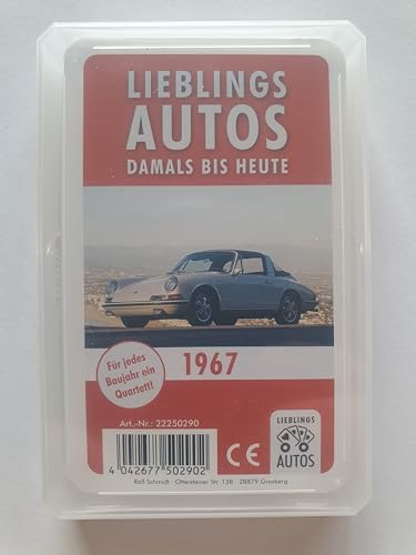 Lieblings Autos Auto Quartett 1967 Baujahr Geburtsjahr 58. Geburtstag Geschenk Spielkarten Neu von Lieblings Autos