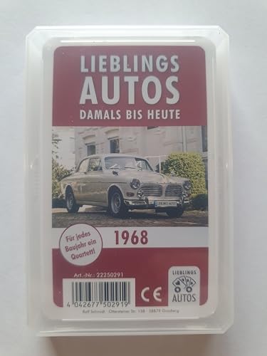 Lieblings Autos Auto Quartett 1968 Baujahr Geburtsjahr 57. Geburtstag Geschenk Spielkarten Neu von Lieblings Autos