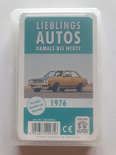 Lieblings Autos Auto Quartett 1976 Baujahr Geburtsjahr 49. Geburtstag Geschenk Spielkarten Neu von Lieblings Autos