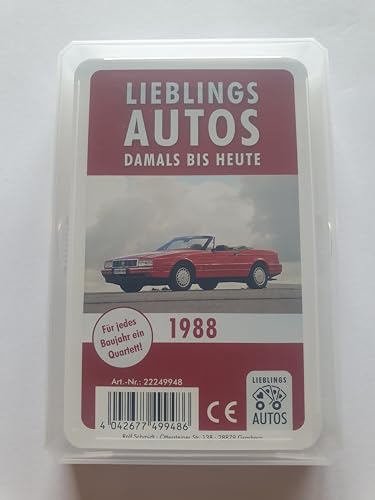 Lieblings Autos Auto Quartett 1988 Baujahr Geburtsjahr 37. Geburtstag Geschenk Spielkarten Neu von Lieblings Autos