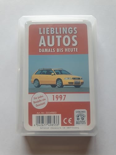 Lieblings Autos Auto Quartett 1997 Baujahr Geburtsjahr 28. Geburtstag Geschenk Spielkarten Neu von Lieblings Autos