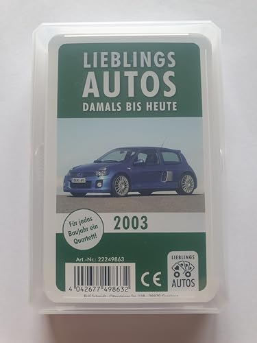 Lieblings Autos Auto Quartett 2003 Baujahr Geburtsjahr 22. Geburtstag Geschenk Spielkarten Neu von Lieblings Autos