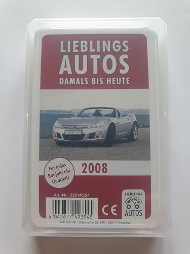 Lieblings Autos Auto Quartett 2008 Baujahr Geburtsjahr 17. Geburtstag Geschenk Spielkarten Neu von Lieblings Autos
