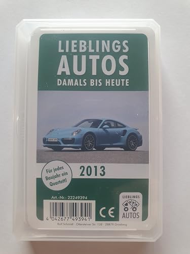 Lieblings Autos Auto Quartett 2013 Baujahr Geburtsjahr 12. Geburtstag Geschenk Spielkarten Neu von Lieblings Autos