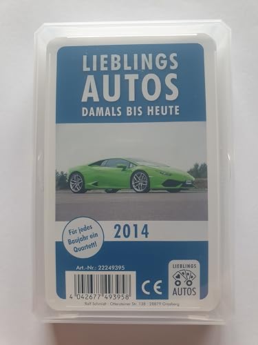 Lieblings Autos Auto Quartett 2014 Baujahr Geburtsjahr 11. Geburtstag Geschenk Spielkarten Neu von Lieblings Autos
