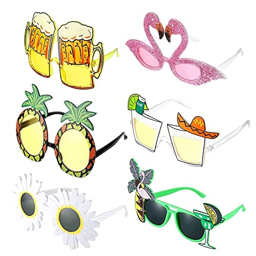 6 Stück Party Brille, Lustige Brille, Kostüm Party Sonnenbrille, Hawaiian Tropical Brille, Lustige Sonnenbrille, Neuheit Sonnenbrille, für Strand Thema Dekoration, Party Zubehör, Foto Requisiten 6 Stück Party Brille, Lustige Brille, Kostüm Party Sonnenbrille, Hawaiian Tropical Brille, Lustige Sonnenbrille, Neuheit Sonnenbrille, für Strand Thema Dekoration, Party Zubehör, Foto Requisiten von Liekadijiae