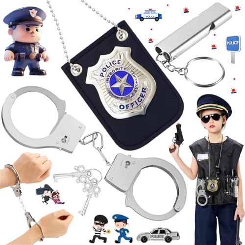 Liekadijiae 5 Stück Polizei Zubehör Set, Fasching Polizei Kind, Handschellen Kinder, Polizei Abzeichen Kinder, Polizei Kostüm Kinder, Polizeibeamten-Kostüm für Kinder, Polizei Zubehör für Kinder Liekadijiae 5 Stück Polizei Zubehör Set, Fasching Polizei Kind, Handschellen Kinder, Polizei Abzeichen Kinder, Polizei Kostüm Kinder, Polizeibeamten-Kostüm für Kinder, Polizei Zubehör für Kinder von Liekadijiae