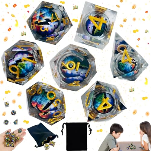 Liekadijiae 7 Stück Polyedrische Würfel, Mehrseitige Acrylwürfe, Tischspiel Würfel D4 D6 D8 D10 D% D12 D20, D&D Würfel für Dungeons and Dragons RPG MTG Pathfinder Rollenspiel(mit Aufbewahrungstasche) Liekadijiae 7 Stück Polyedrische Würfel, Mehrseitige Acrylwürfe, Tischspiel Würfel D4 D6 D8 D10 D% D12 D20, D&D Würfel für Dungeons and Dragons RPG MTG Pathfinder Rollenspiel(mit Aufbewahrungstasche) von Liekadijiae