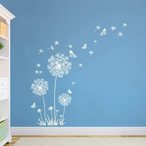 Pusteblume Fensterbilder, Wandtattoo Pusteblume, Wandsticker Blumen Schmetterlinge, Wandaufkleber Wanddeko, Pflanzen Deko, für Fenster Wohnzimmer Schlafzimmer Küche Bad Flur Weiß Pusteblume Fensterbilder, Wandtattoo Pusteblume, Wandsticker Blumen Schmetterlinge, Wandaufkleber Wanddeko, Pflanzen Deko, für Fenster Wohnzimmer Schlafzimmer Küche Bad Flur Weiß von Liekadijiae
