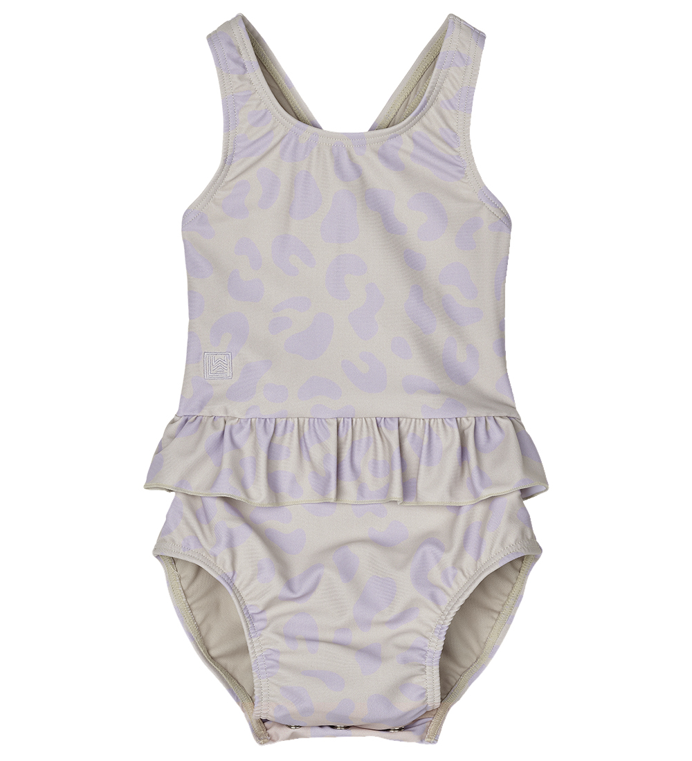 Liewood Badeanzug - Amina Baby - UV40+ - Leo/Misty Lilac - Liewood - 74 - Bademode von Liewood