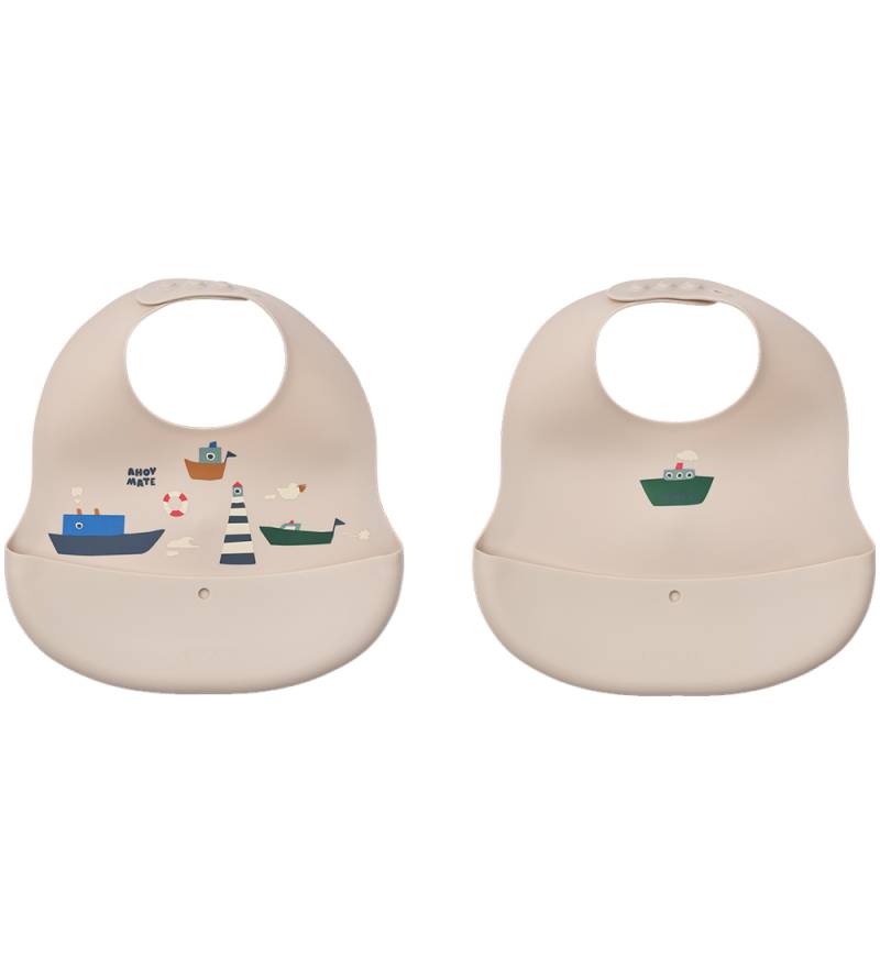 Liewood Lätzchen - Silikon - 2er-Pack - Ember - Segeln/Sandy - Liewood - One Size - Lätzchen Liewood Lätzchen - Silikon - 2er-Pack - Ember - Segeln/Sandy - Liewood - One Size - Lätzchen von Liewood