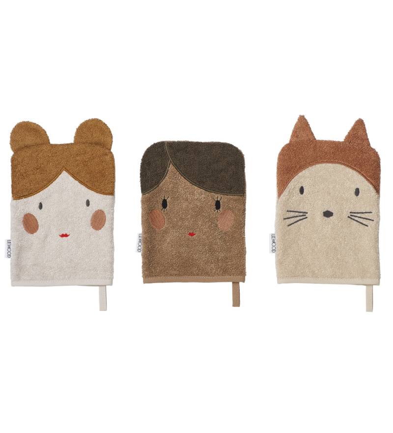 Liewood Waschlappen - 3er-Pack - Sylvester - Puppe/Sandy Mix - Liewood - One Size - Waschlappen Liewood Waschlappen - 3er-Pack - Sylvester - Puppe/Sandy Mix - Liewood - One Size - Waschlappen von Liewood