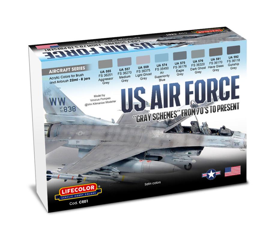 US Air Force - Gray Schemes from 70´S To Present [8 x 22 ml] von Lifecolor