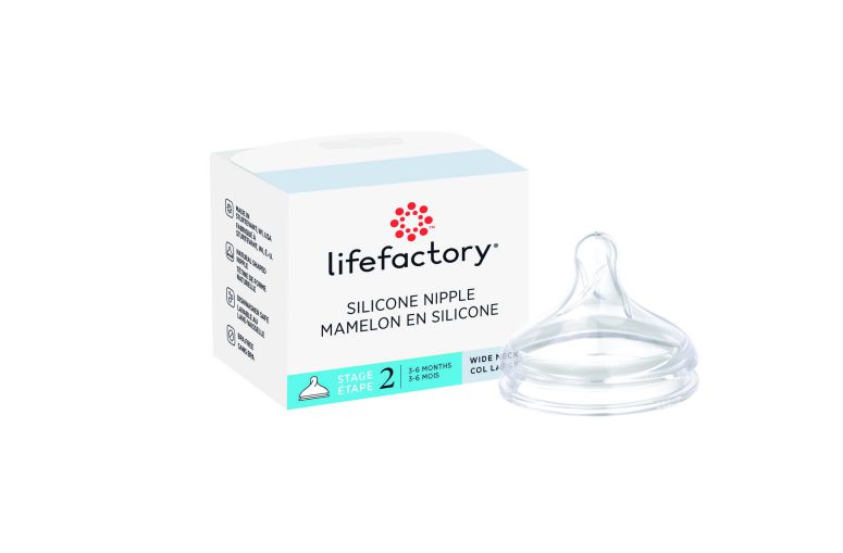 Lifefactory Silikonsauger für Baby-Weithalsflaschen - Größe 2 (3 - 6 Monate) von Lifefactory