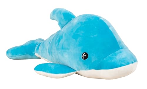 Lifestyle & More Baby-Plüschtier Kuscheltier Delfin blau aus super weichem Spandex-Plüsch 54x20 cm von Lifestyle & More
