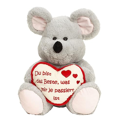 Lifestyle & More Kuscheltier Maus mit Herz Du bist das Beste 30 cm groß Plüschmaus Plüschbär samtig weich Lifestyle & More Kuscheltier Maus mit Herz Du bist das Beste 30 cm groß Plüschmaus Plüschbär samtig weich von Lifestyle & More