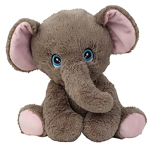 Lifestyle & More Plüschtier Teddybär Elefant grau mit süßen Augen sitzend Höhe 31 cm kuschelig weich von Lifestyle & More