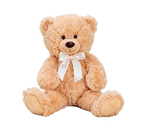 Lifestyle & More Teddybär Kuschelbär Braun mit Schleife 56 cm groß Plüschbär Kuscheltier samtig weich von Lifestyle & More