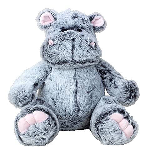 Lifestyle & More Teddybär Kuschelbär Nilpferd Hippo grau sitzend Plüschbär Kuscheltier samtig weich (32 cm) von Lifestyle & More