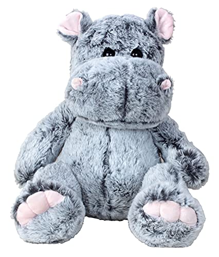 Lifestyle & More Teddybär Kuschelbär Nilpferd Hippo grau sitzend Plüschbär Kuscheltier samtig weich (40 cm) von Lifestyle & More