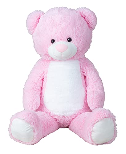 Lifestyle & More Riesen Teddybär Kuschelbär XXL 100 cm groß Rosa Plüschbär Kuscheltier samtig weich von Lifestyle & More