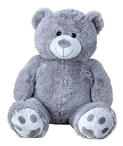 Lifestyle & More Riesen Teddybär Kuschelbär XXL 100 cm groß weiß/grau Plüschbär Kuscheltier samtig weich von Lifestyle & More