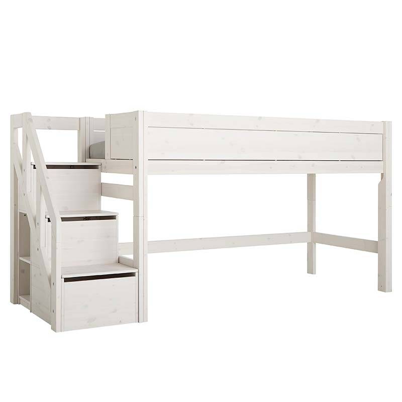 LifeTime Halbhohes Bett mit Treppe Whitewash von Lifetime