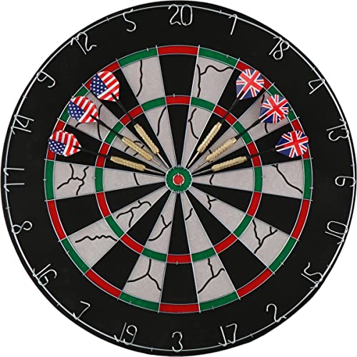 LIFETIME 17881 Dartscheibe Ø 45cm beidseitig bespielbar Dartboard inkl. 6 Dartpfeile Bar/Pub/Kneipe, Schwarz von LIFETIME