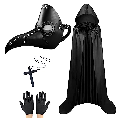 Halloween Pest Doktor Maske, Pest Doktor Kostüm, Lange Nase Schnabel Maske, Halloween Schnabel Maske mit Umhang, Steampunk Halloween Maske Kostüm Requisiten für Halloween Cosplay Party Halloween Pest Doktor Maske, Pest Doktor Kostüm, Lange Nase Schnabel Maske, Halloween Schnabel Maske mit Umhang, Steampunk Halloween Maske Kostüm Requisiten für Halloween Cosplay Party von Lifreer