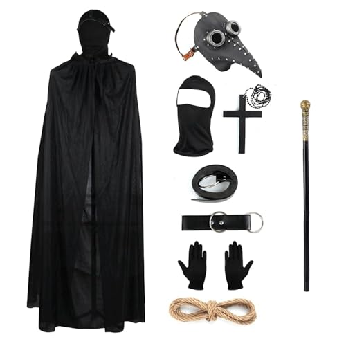 Halloween Requisiten Kostüm Set, Retro Leder Vogel Maske Gothic Pest Ärzte Maske für Halloween Cosplay Halloween Requisiten Kostüm Set, Retro Leder Vogel Maske Gothic Pest Ärzte Maske für Halloween Cosplay von Lifreer