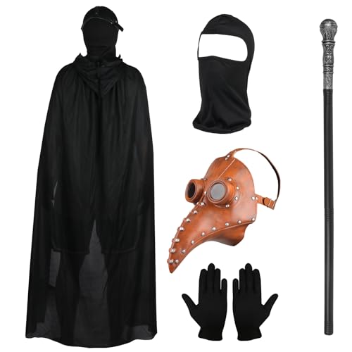 Lifreer Pest Doctor Maske Lange Nase Vogel Schnabel Maske mit schwarzen Handschuhen Kapuzenumhang Vollgesichtsmaske Stock Halloween Cosplay Party Requisiten Kostüm Lifreer Pest Doctor Maske Lange Nase Vogel Schnabel Maske mit schwarzen Handschuhen Kapuzenumhang Vollgesichtsmaske Stock Halloween Cosplay Party Requisiten Kostüm von Lifreer