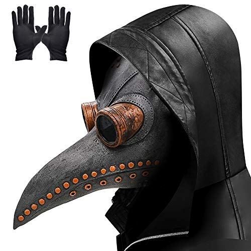 Lifreer Pest Doktor Maske, lange Nase Vogel Schnabel Steampunk Halloween Kostüm Requisiten Maske mit einem Paar Handschuhe Lifreer Pest Doktor Maske, lange Nase Vogel Schnabel Steampunk Halloween Kostüm Requisiten Maske mit einem Paar Handschuhe von Lifreer