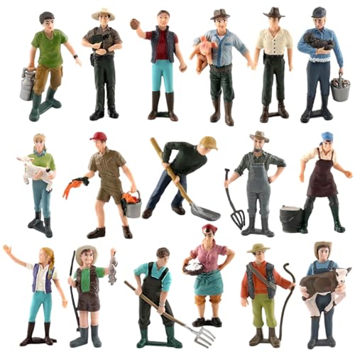 1 Set sitzende Standing Pose People -Figuren, 17 Stile lebensechte Miniaturfiguren, Plastik kleiner bemalter Modellpersonen Passanger für Miniaturmodell -Eisenbahn -Züge Szenen, sitzende Standing Pos von Ligeinsrk