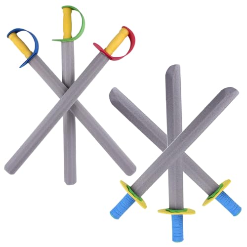 6 PCs Schwertschwert für Kinder 21 in Long Eva Foam Mives Toy Sword 2 Stile Safe Soft Cosplay -Schwerter für Spielen Spielzeug für Jungen Mädchen zum Spielen von Kriegerritter, zufällig Farbiger Grif von Ligeinsrk