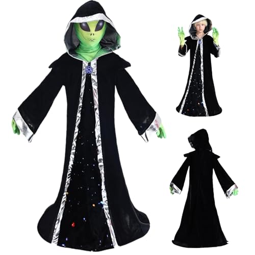 Alien Kostüm Kids Halloween Alien Outfit beinhaltet Kapuzengewand, Handschuhe & Maske, Halloween-Kostüme für Kinder 10-12 Trep Play, Cosplay, Karneval & Dekorationen LALien Alien Kostüm Kids Halloween Alien Outfit beinhaltet Kapuzengewand, Handschuhe & Maske, Halloween-Kostüme für Kinder 10-12 Trep Play, Cosplay, Karneval & Dekorationen LALien von Ligeinsrk