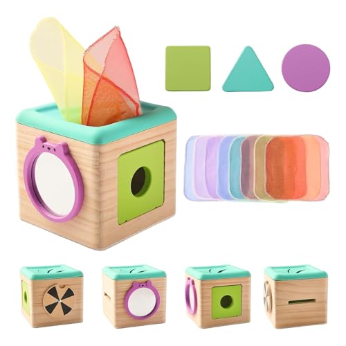 Baby Tissue Box Spielzeug, lehrreiches sensorisches Spielzeug für Babys mit Seidenschal und Blöcken, Holzgewebeschachtel mit Spiegel für Kleinkinder -Jungen -Mädchen -Geschenke, Babyspielzeug Baby Tissue Box Spielzeug, lehrreiches sensorisches Spielzeug für Babys mit Seidenschal und Blöcken, Holzgewebeschachtel mit Spiegel für Kleinkinder -Jungen -Mädchen -Geschenke, Babyspielzeug von Ligeinsrk