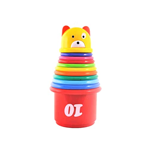 Babybären Bildungsspielzeug Stapelnistbecher Gebäude Spielzeug Stapel Tassen 9-teiliger Set für Kinder mit Figuren und Buchstaben von Ligeinsrk