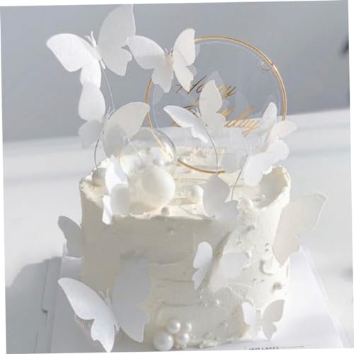 Cake Toper Butterfly Cupcake Toper 3D Schmetterling Kuchen Dekor Hollow für Geburtstagsfeier Versorgung 11pcs Weiß von Ligeinsrk