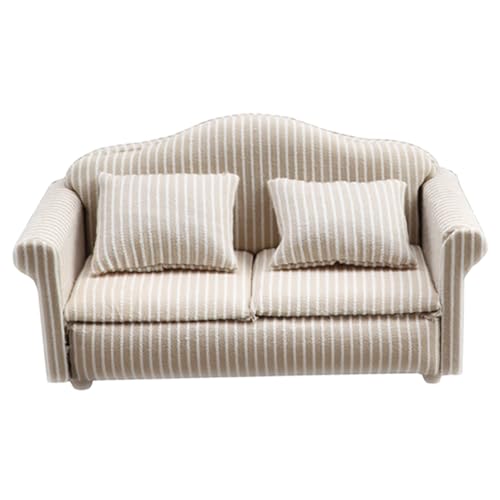 Dollhouse Couch 1/12 Skala -Sofa mit Kissen weiche Miniatur Doppel vertikale Streifen Puppen Hausmöbel für Accessoires Kid Craft Geschenk Sofadollhouse Dollhouse Couch 1/12 Skala -Sofa mit Kissen weiche Miniatur Doppel vertikale Streifen Puppen Hausmöbel für Accessoires Kid Craft Geschenk Sofadollhouse von Ligeinsrk