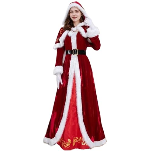 Frau Claus Kostüm erwachsene Frauen, 4pcs/Set Frau Claus Kleid mit rotem Kapuzenkap, Belt & Handschuhen, Santa Claus Kostüm für Weihnachtsparty, Cosplay, Geburtstag, Schulshow, L Mrs. Claus Kostüm Frau Claus Kostüm erwachsene Frauen, 4pcs/Set Frau Claus Kleid mit rotem Kapuzenkap, Belt & Handschuhen, Santa Claus Kostüm für Weihnachtsparty, Cosplay, Geburtstag, Schulshow, L Mrs. Claus Kostüm von Ligeinsrk