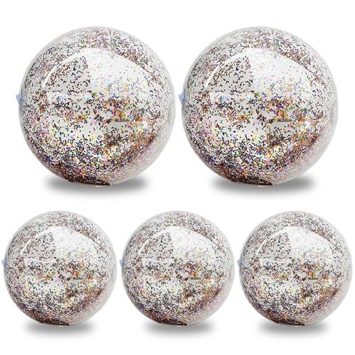 Glitter Beach Bälle 5pcs 16in & 24in inblasbare Strandbälle PVC Big glänzende transparente Pailletten Ball für Kinder Erwachsene Pool Party Dekorationen Big Shiny Shiny Glitter Beach Bälle 5pcs 16in & 24in inblasbare Strandbälle PVC Big glänzende transparente Pailletten Ball für Kinder Erwachsene Pool Party Dekorationen Big Shiny Shiny von Ligeinsrk